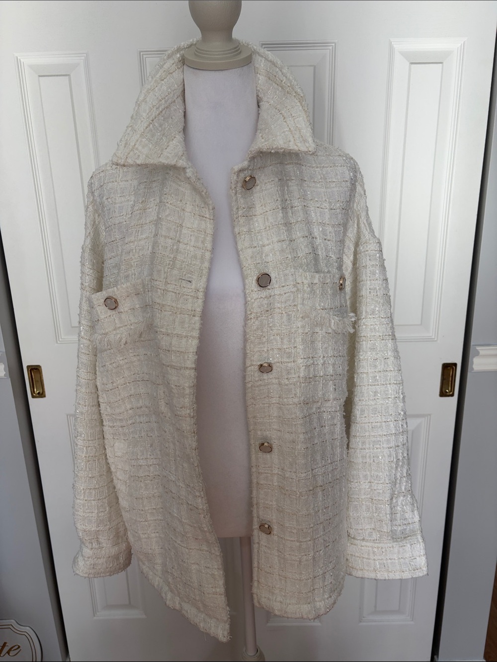 ZARA Textured Button- Up Jacket- Size Large